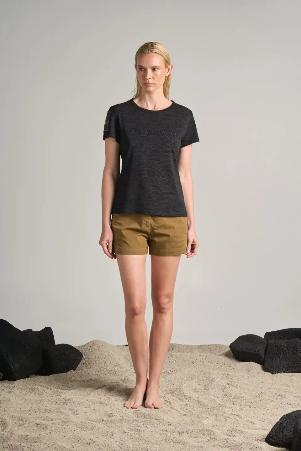 SHORT DE ALGODON VERDE MILITAR