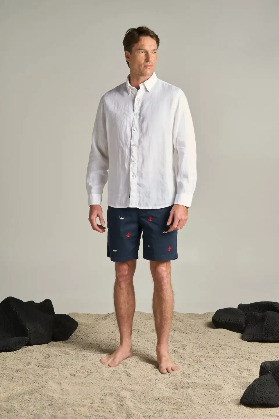 CAMISA DE LINO MANGA LARGA BLANCA