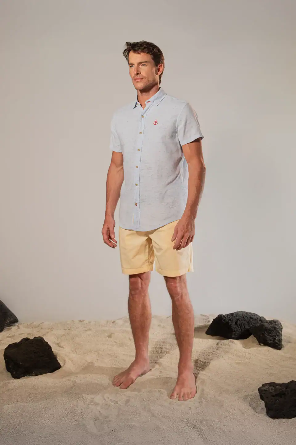 BERMUDA DE ALGODÓN BEIGE