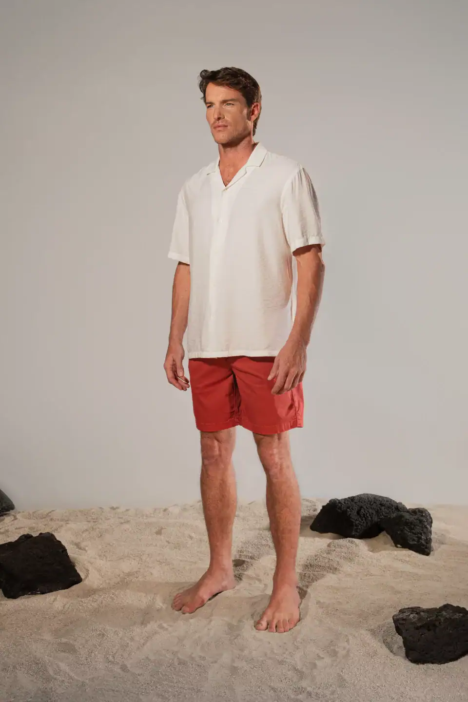 BERMUDA DE ALGODÓN ROJA