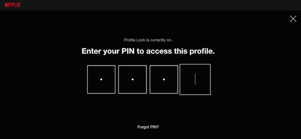Netflix Profile Lock with PIN