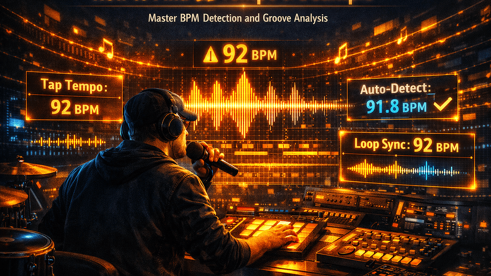 How to find the tempo of a sample in 2026 &mdash; BPM detector, tap tempo, DAW tempo detection and time-stretching to a click