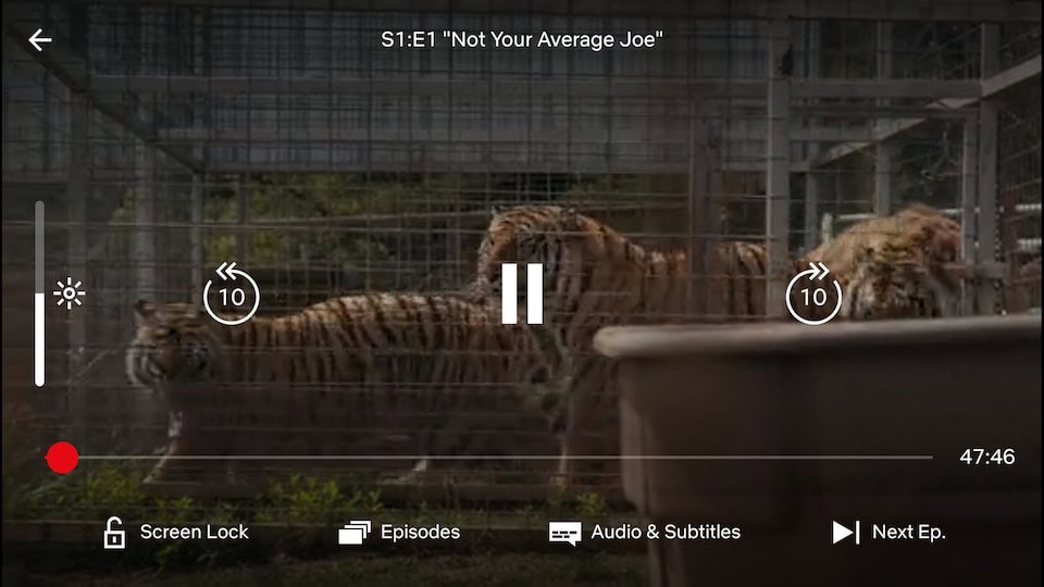Netflix Screen Lock Button Feature on Android