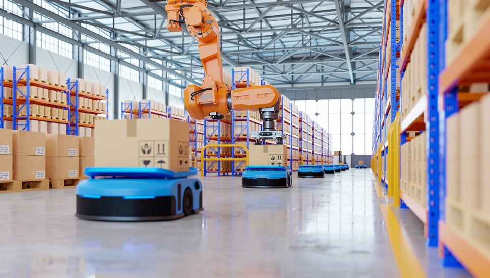 automatizacion-en-la-industria-40 Almacén con Industria 4.0 y un gancho"