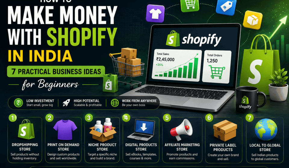 How to make money with Shopify in India using seven practical online business ideas