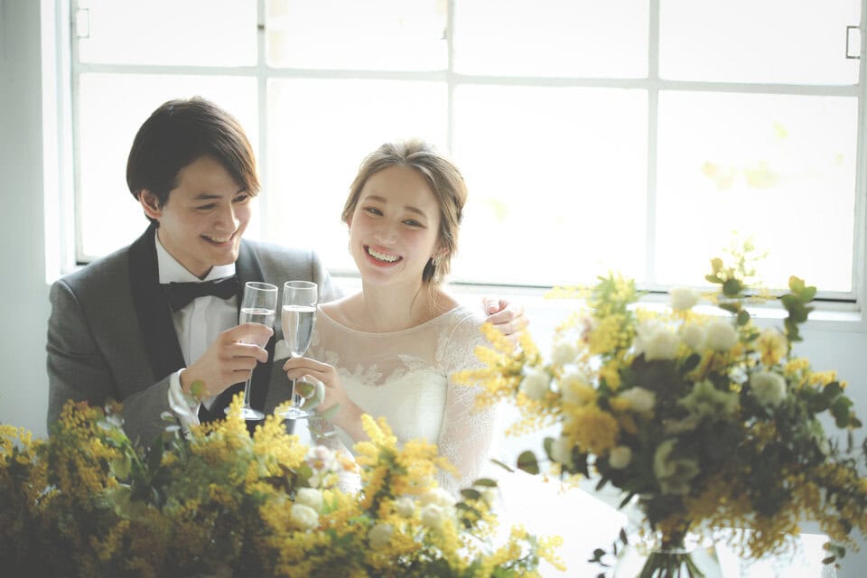新郎新婦の結婚式の様子