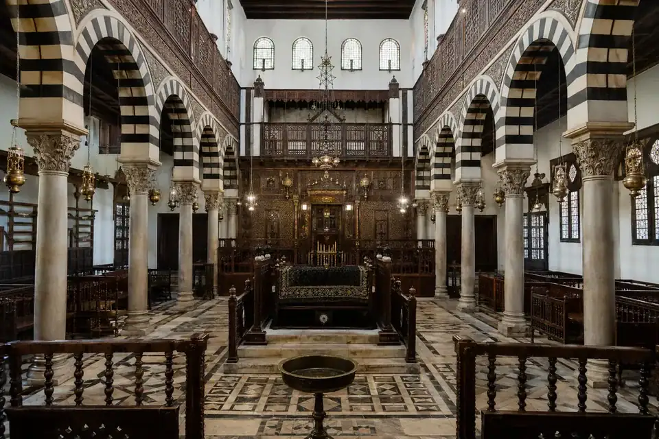 Interior architecture of historic Ben Ezra Synagogue