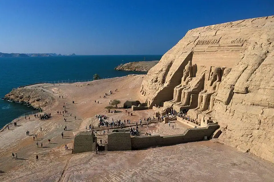 Lake Nasser views beside the Abu Simbel temples