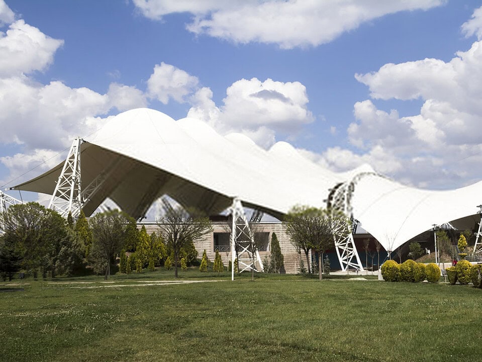 kanopi membrane, puncak, arsitektur modern