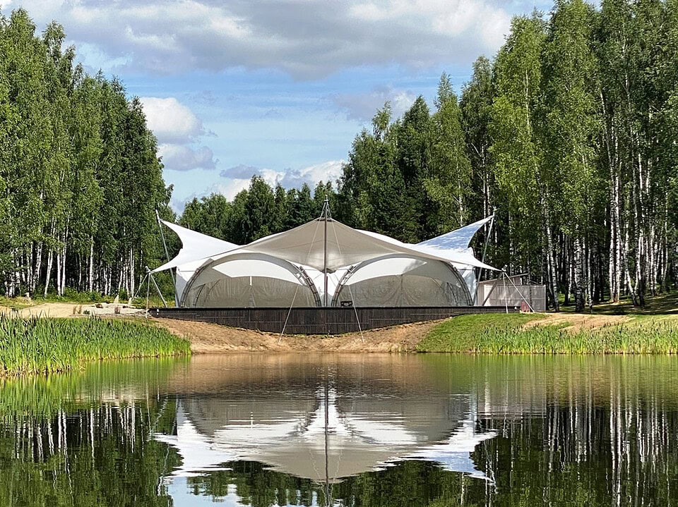 kanopi membrane, puncak, arsitektur modern