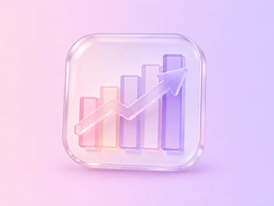 business growth chart 3d illustration transparent