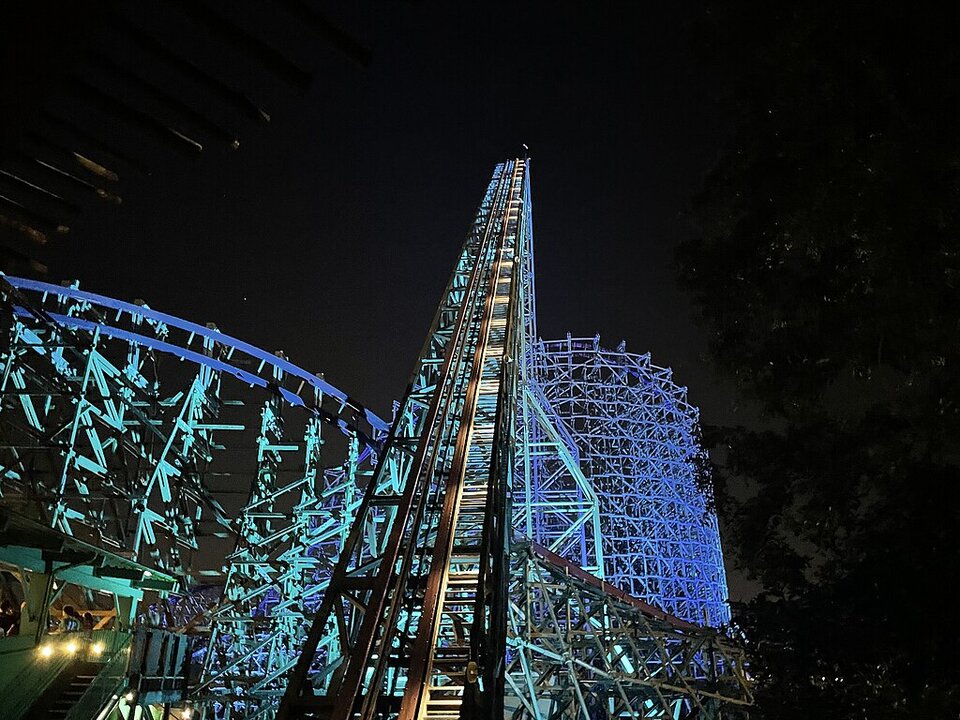 Busch Gardens Tampa Bay at night - thrilling roller coasters and attractions