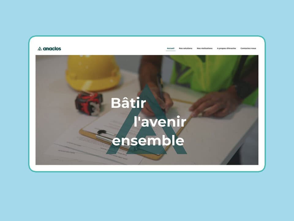 Site anaclos immersif visuellement BTP