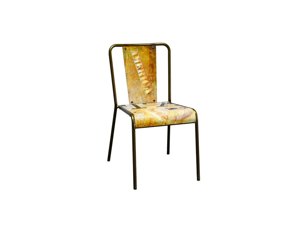 Sturdy stackable design chair with decorations by Altek Italia Design