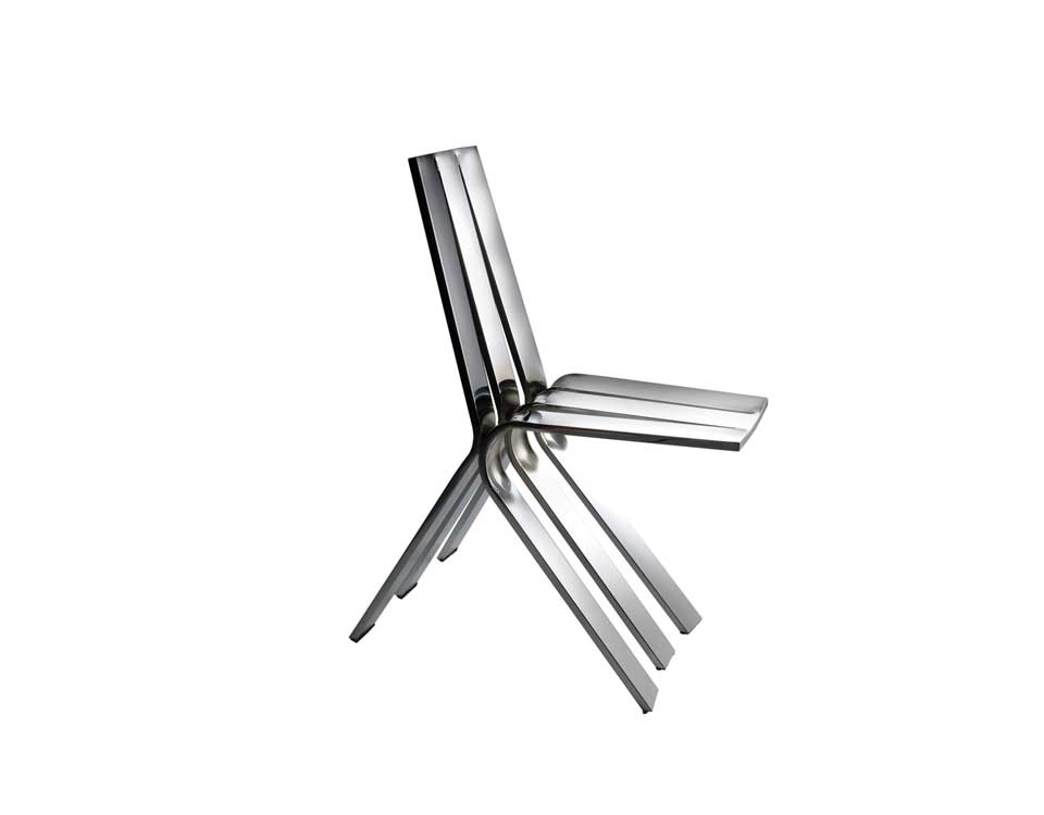 Iconic chair made with chromed rectangular tube by Altek Italia Design