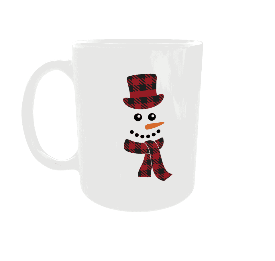 Mok met sneeuwpop en kerstthema, perfect voor de feestdagen en winterse momenten.