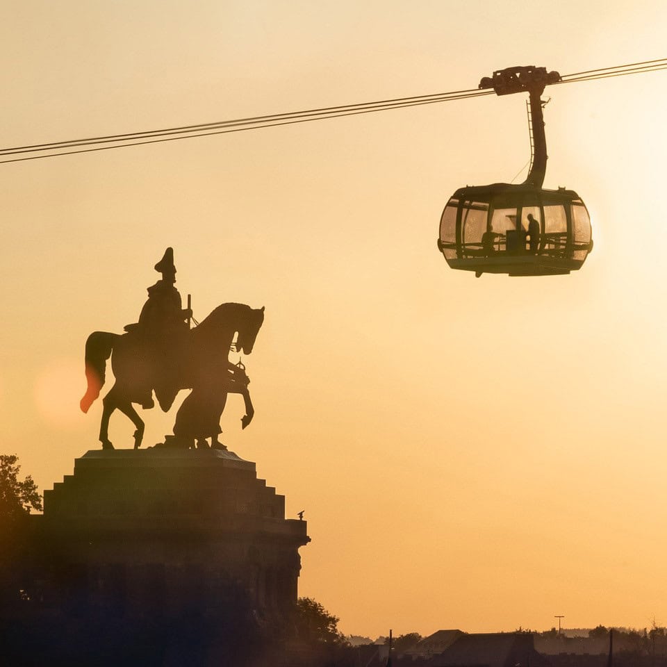 Deutsches Eck, Seilbahn und Kaiserdenkmal, Foto: Ilya Pusenkoff 2018.