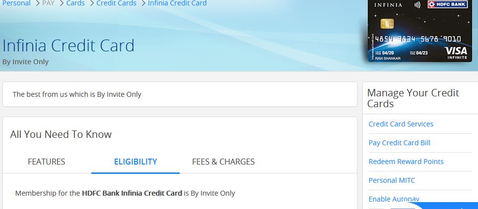 Image 8 – HDFC Infinia Credit card is by Invite only Image 8 – HDFC Infinia Credit card is by Invite only