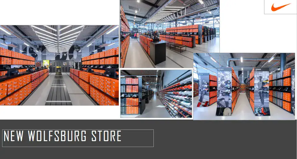 Pavimento in resina Ultratop nel nuovo Nike Factory Store di Wolfsburg durante l'inaugurazione