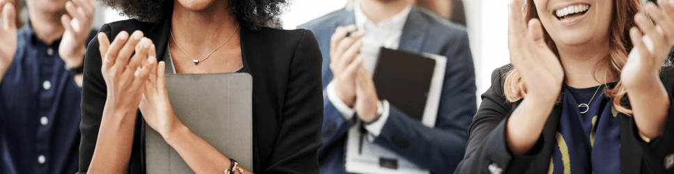 Picture of Employee's applauding, employee engagement header image