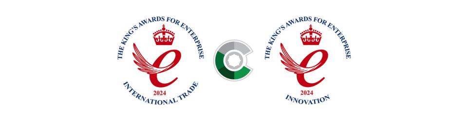 Cokebusters' logo with the King's Award Badges