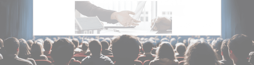 Image of a cinema screen showing a solicitor advising on a commercial tenancy contract.