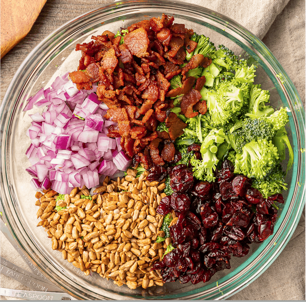 ingredients for broccoli salad