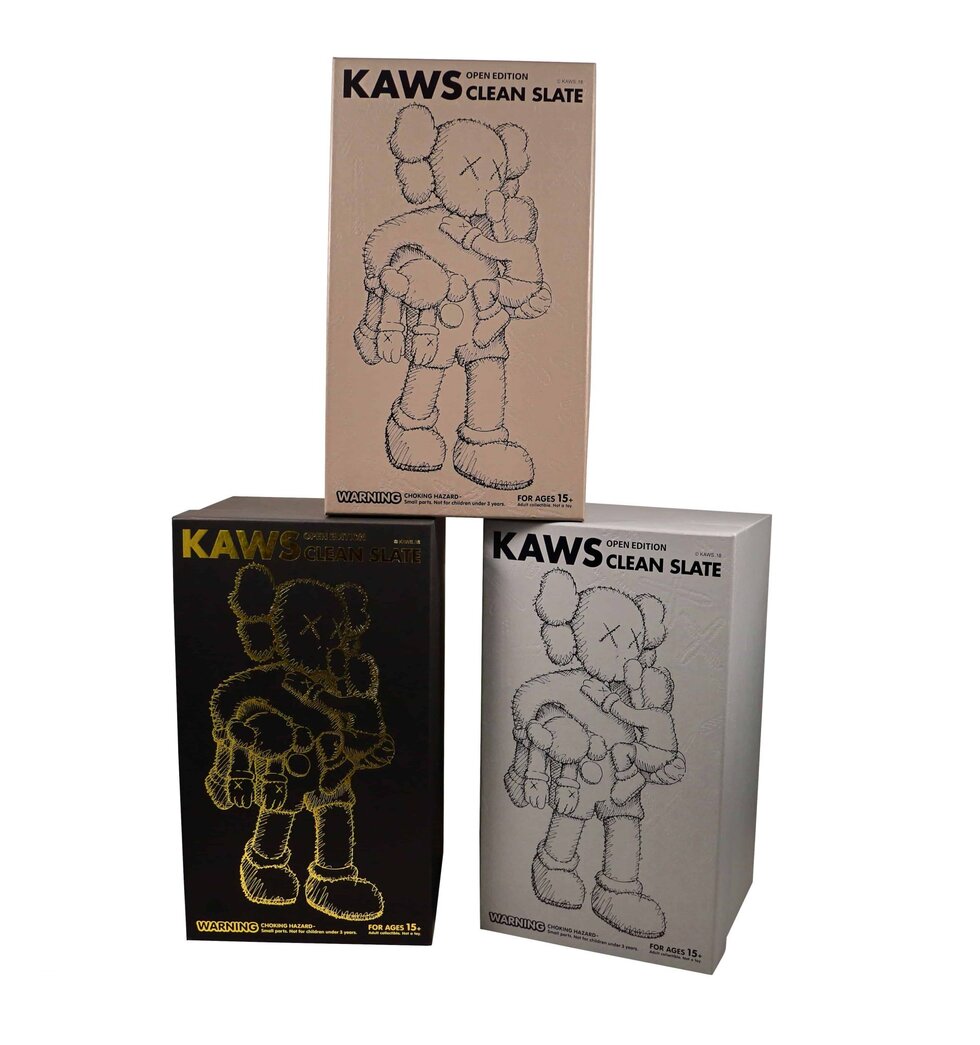 Lot #13752 – KAWS Clean Slate Vinyl 3 Figure Set Brown, Grey, Black NIB Art Toys KAWS