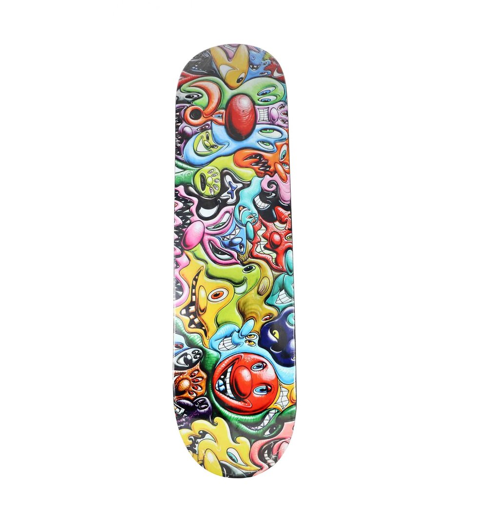 Lot #7599 – Kenny Scharf x Make Skateboards Skate Deck Artist Skateboards
