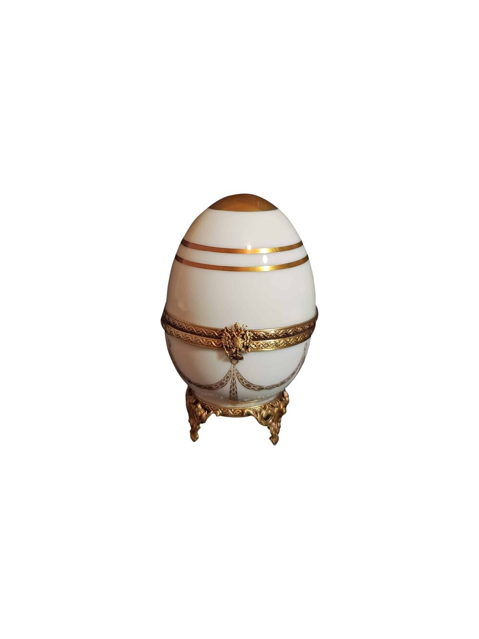 Lot #12301 – Faberge Petit Baby Egg With Bear Hand Signed by Tatiana Faberge NIB COA Art Faberge