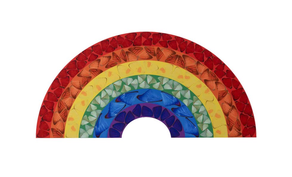 Lot #12828 – Damien Hirst Butterfly Rainbow Large Print on Aluminum Lot #12828 – Damien Hirst Butterfly Rainbow Large Print on Aluminum Art Lot #12828 – Damien Hirst Butterfly Rainbow Large Print on Aluminum Art Damien Hirst Butterfly