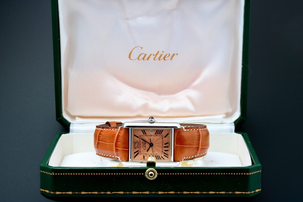 Lot #3216 – Cartier Tank 13 Sterling Silver Anniversary Watch Cartier Anniversary Edition