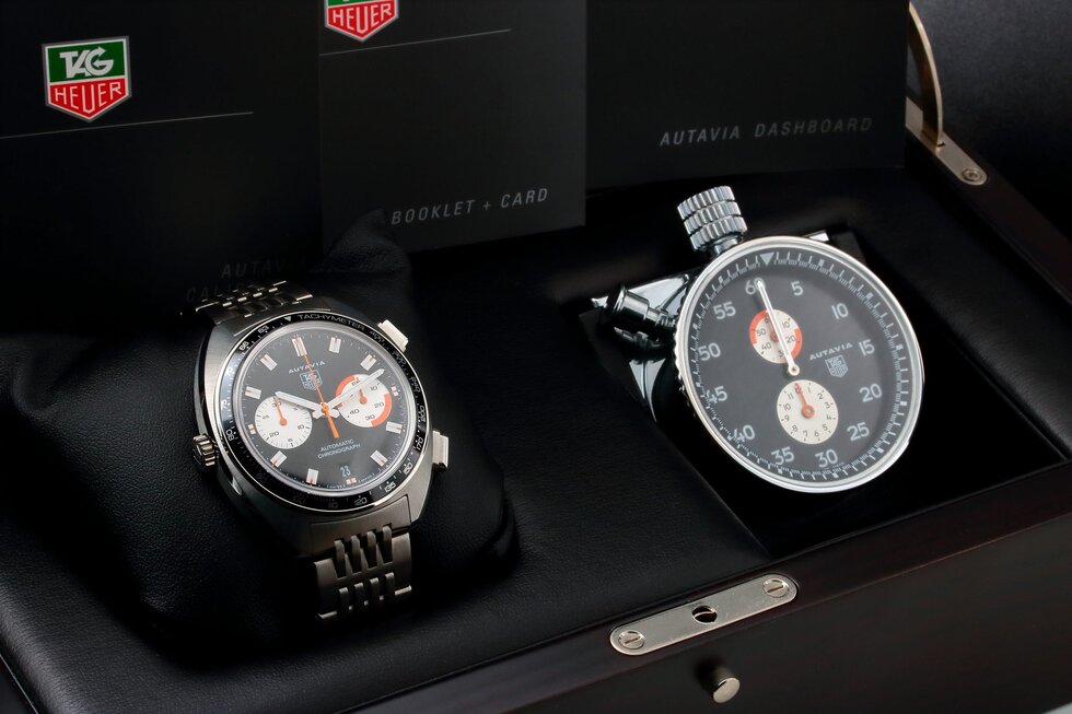 Lot #2803 – Tag Heuer Autavia Caliber 11 Watch & Dashboard Set CY2111 Autavia Autavia TY3110