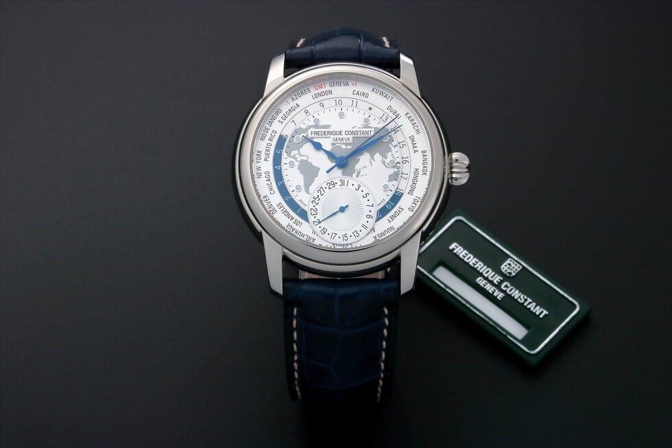 Lot #3211 – Frederique Constant Kuwait World Time GMT Watch FC-718KW4H6 Frederique Constant Frederique Constant FC-718KW4H6