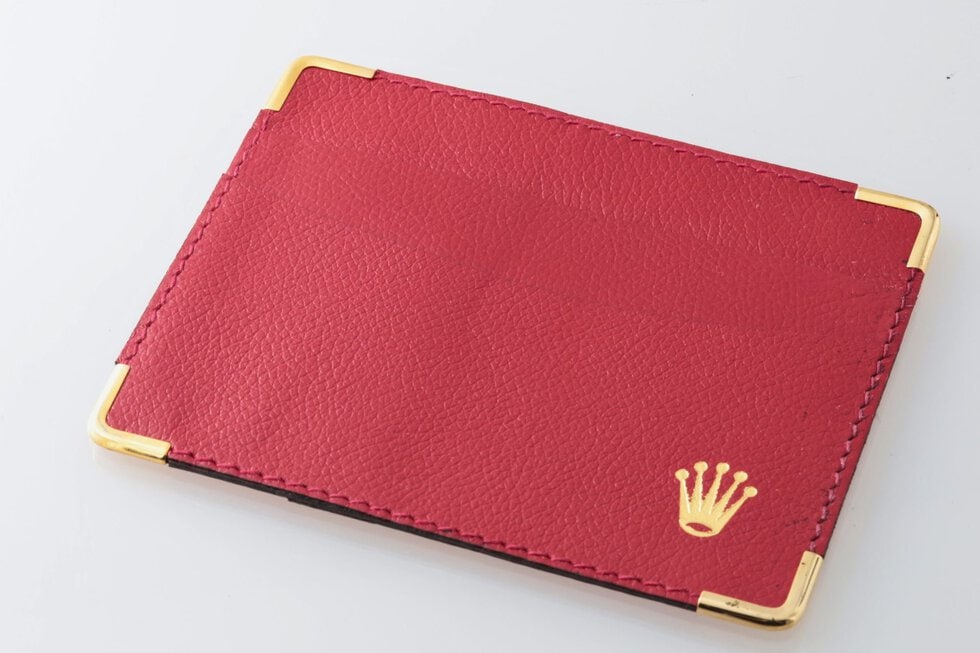Lot #HB31-017 – Vintage Rolex Red Leather Card Holder Wallet Rolex Card Holder