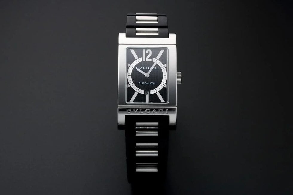 Lot #AN4921 – Gents Stainless Steel Bvlgari Rettangolo Watch #RT45S Watches Acquire Now