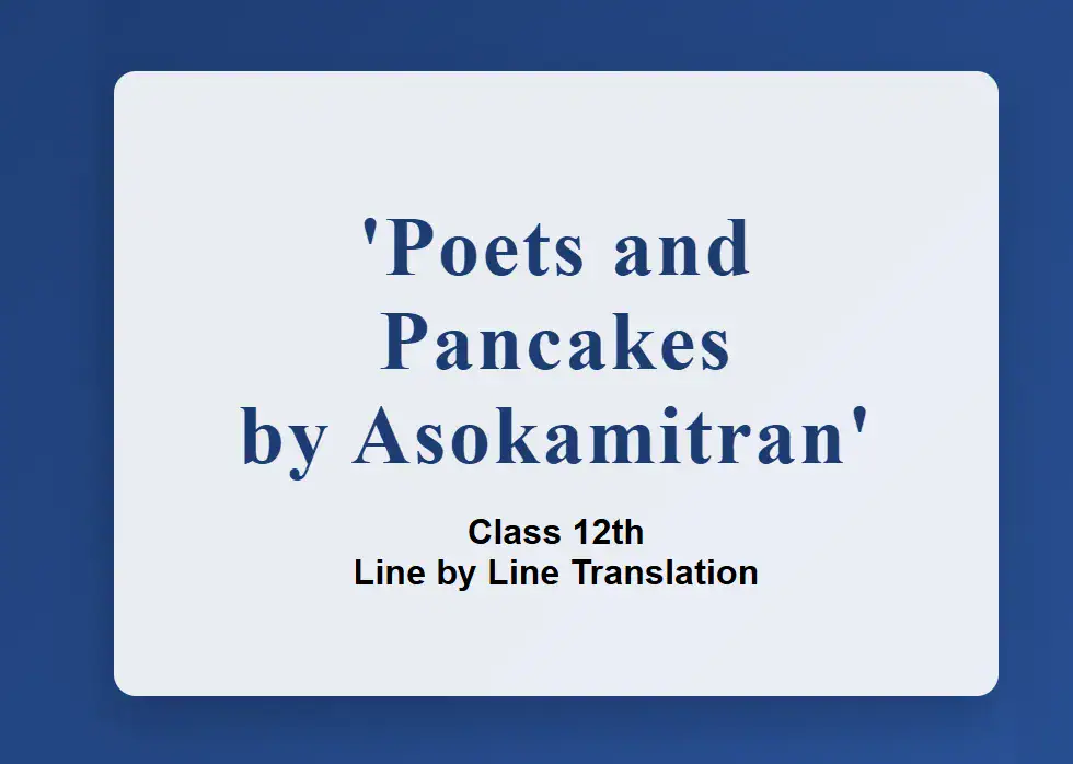 poets and pancakes class 12th