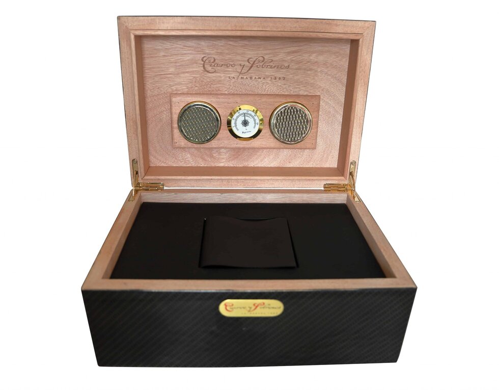 Lot #13384 – Cuervo y Sobrinos Carbon Fiber Humidor Watch Box Watch Parts & Accessories Cuervo y Sobrinos