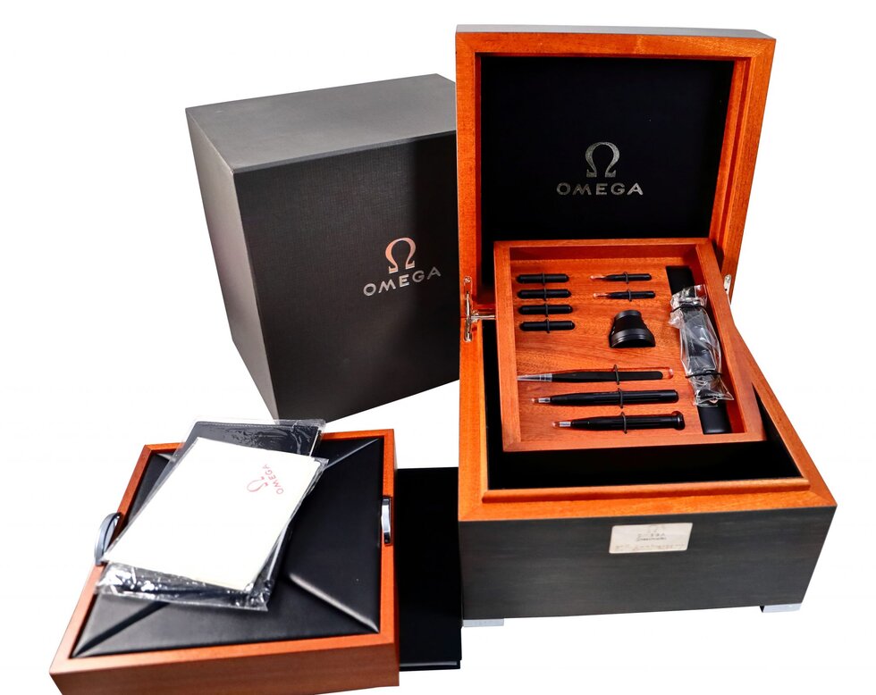 Lot #13473 – Omega Speedmaster 50th Anniversary Watchmaker Tools Watch Box Omega Omega