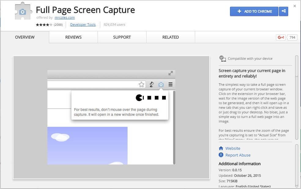Full Page Screen Capture