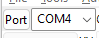 pronterface port button and port selection dropdown