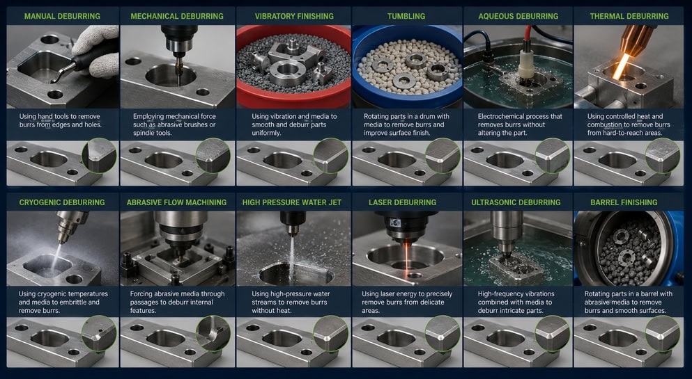 CNC DEBURRING METHODS FOR MACHINING PARTS