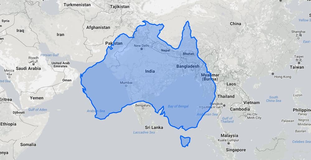 Australia compared to India