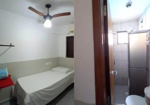 Ap Solteiro/Duplo – Hotel Leão Solteiro ventilador ou Ar Condicionado