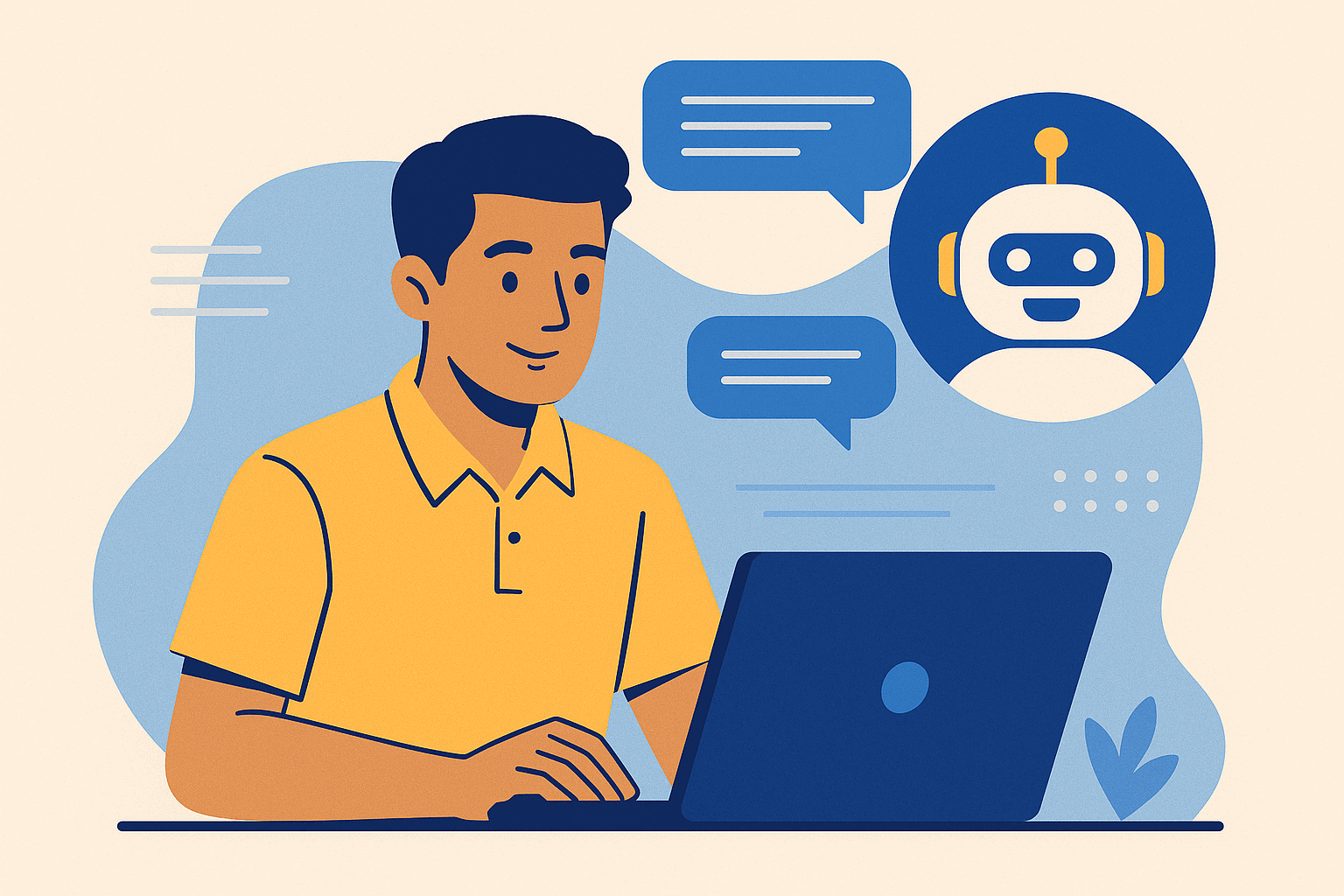 Filipino chatting with AI Support - AEOph