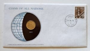 Egypt Mint Coin Stamped Envelope Franklin Mint with C.O.A