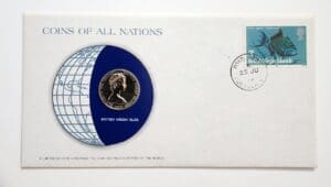 British Virgin Isles Mint Coin Stamped Envelope Oceania Country Franklin Mint