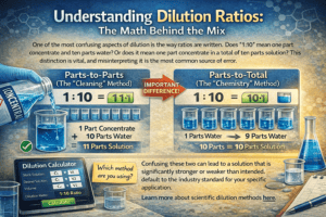 Measuring chemical solutions in beakers