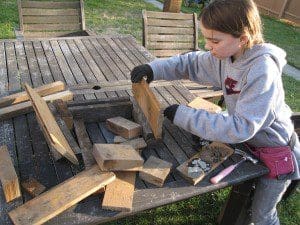 The wood that I found with slits in it to make the base of my log cabin MyFixitUpLife