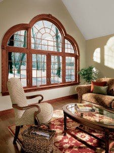 Mulled 072 Simonton Wood Grained Round Top Window